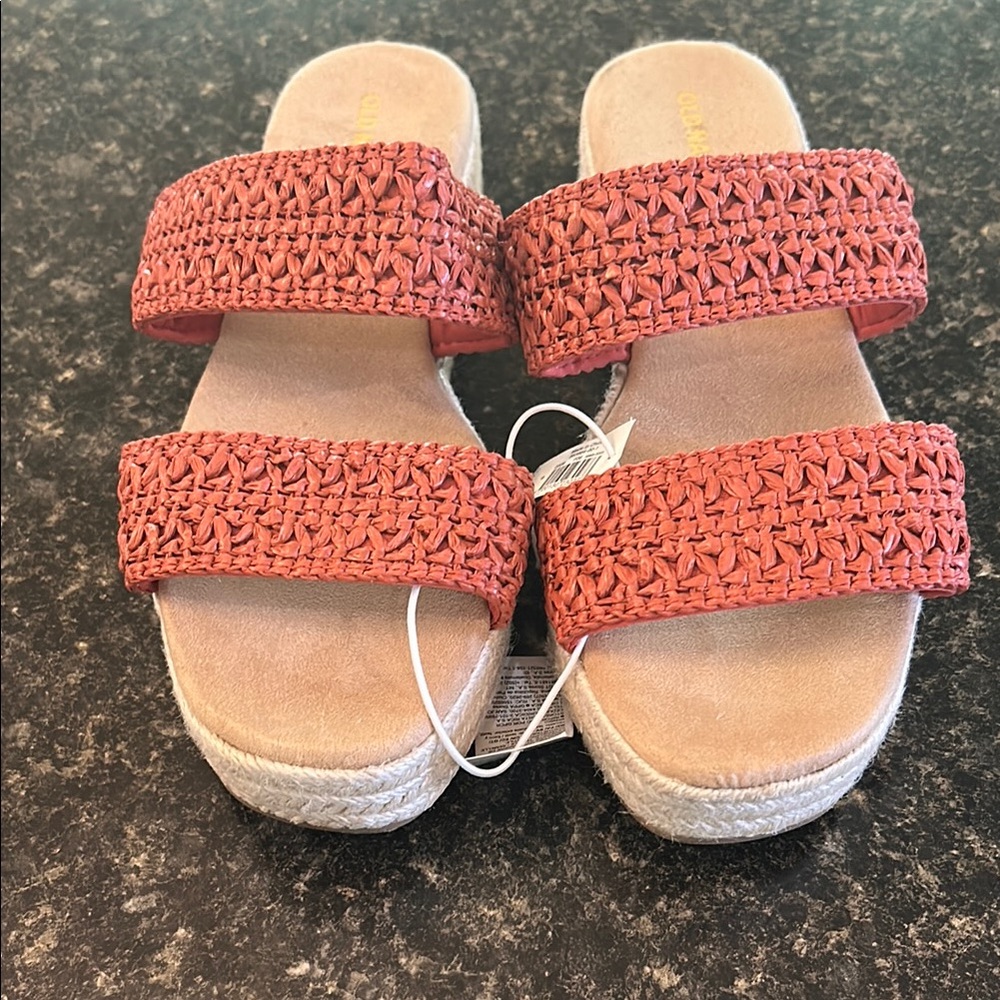 Old Navy Orange and Red Espadrilles with Woven Straps